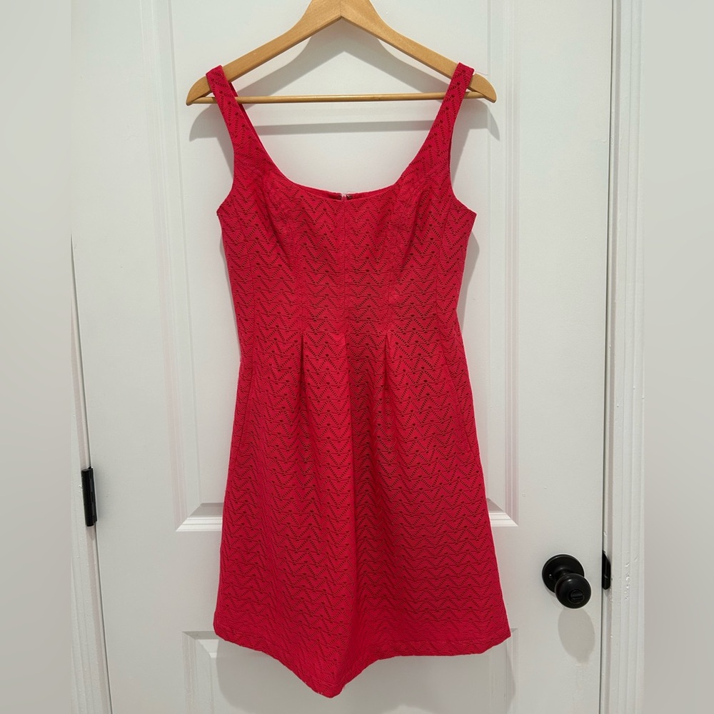 Hot Pink Nine West A line dress with pockets size 2